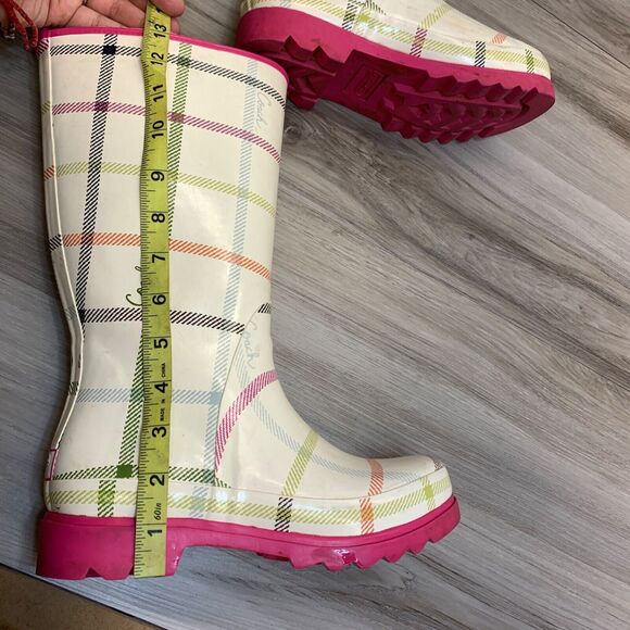 COACH Plaid Rubber Rain Boots Size 6 M Women's multi-colored Paisley A7107 - Picture 13 of 13